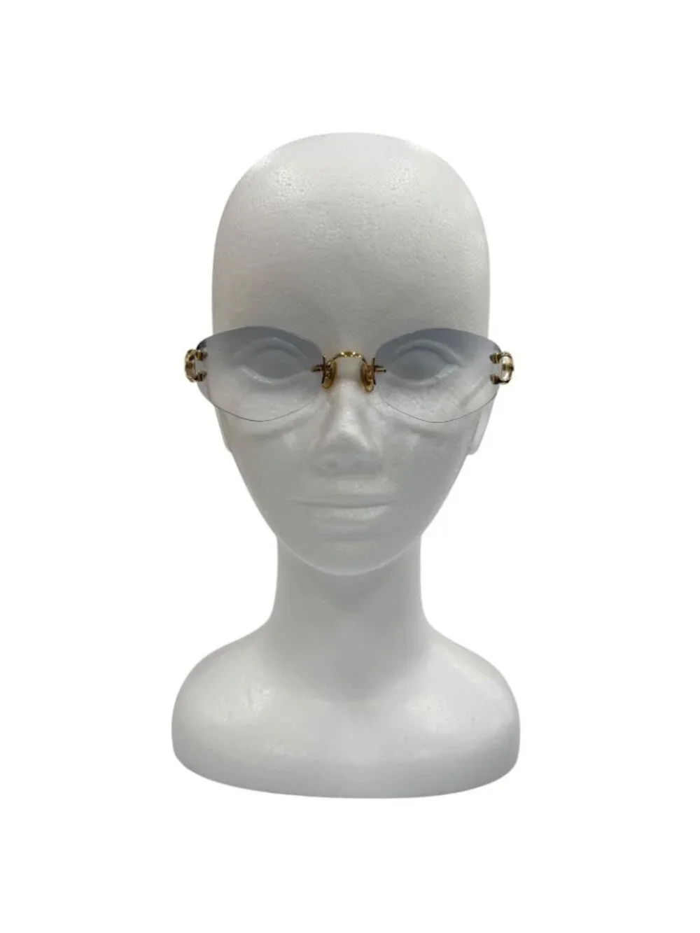 Cartier 2C Decor Two Point Rimless Gradient Lens with Logo Eyewear Sunglasses